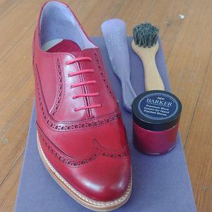 Barker Fearne - Red Hand Painted Womens Brogue Shoe - Size 9